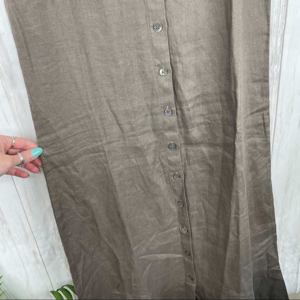 Garnet Hill NWT Linen Button-Front Maxi Dress - Picture 6 of 10